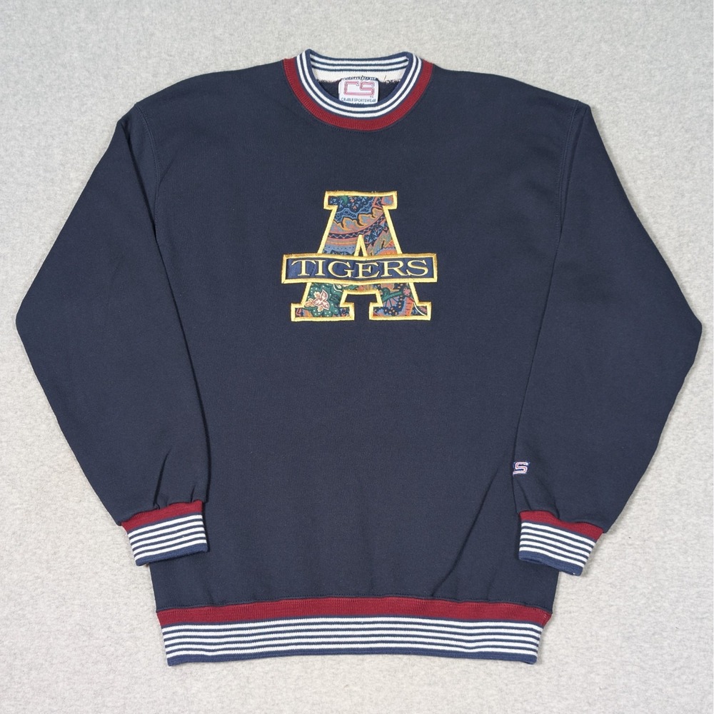 Vintage Auburn Tigers Sweatshirt Large Embroidered Crable Sportswear USA Made